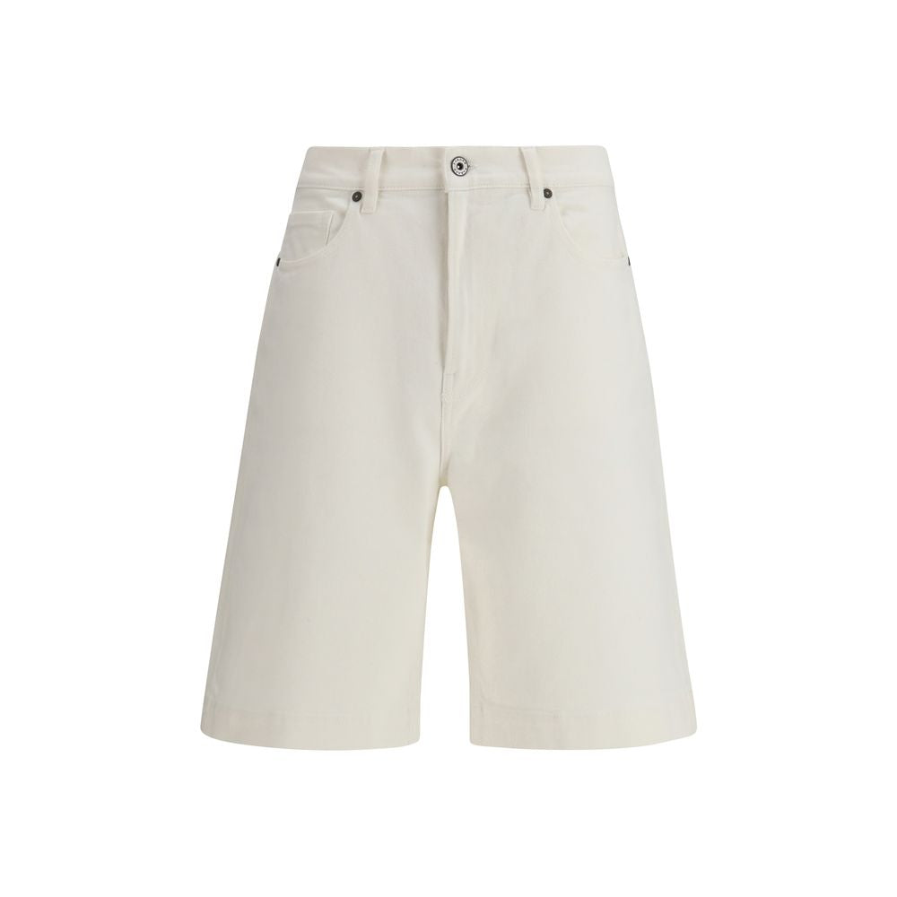 White Cotton Bermuda Shorts
