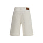 White Cotton Bermuda Shorts