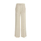 Cream Silk Casual Pants