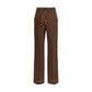 Brown Silk Casual Pants