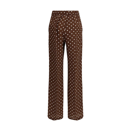 Brown Silk Casual Pants