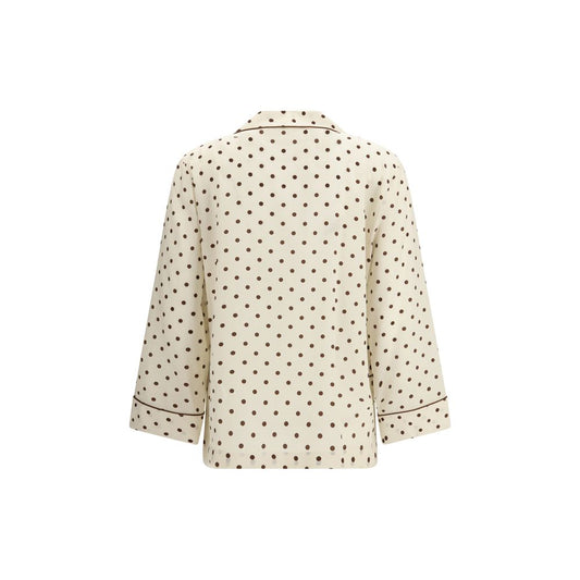 Cream Silk Pattern Shirt