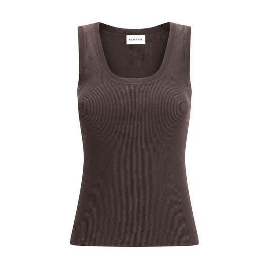 Brown Cotton Tank Tops