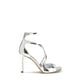 Silver Calf Leather Bos Taurus Stiletto Heel Sandals