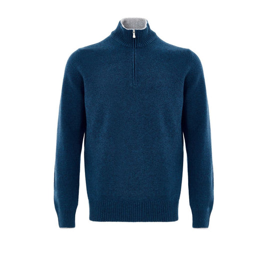 Blue Wool Turtleneck