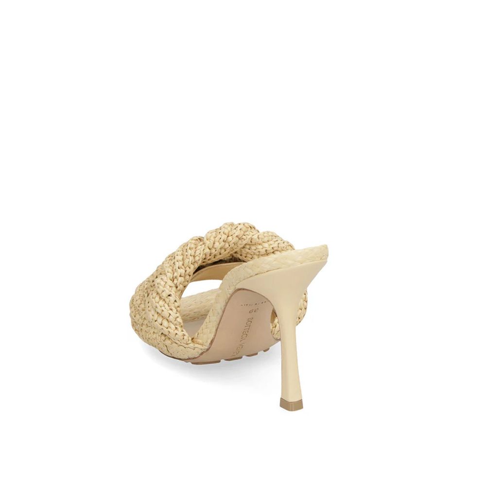 Beige Raffia Mules
