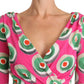 Pink Silk Cup Cake Sheath Stretch  Dress