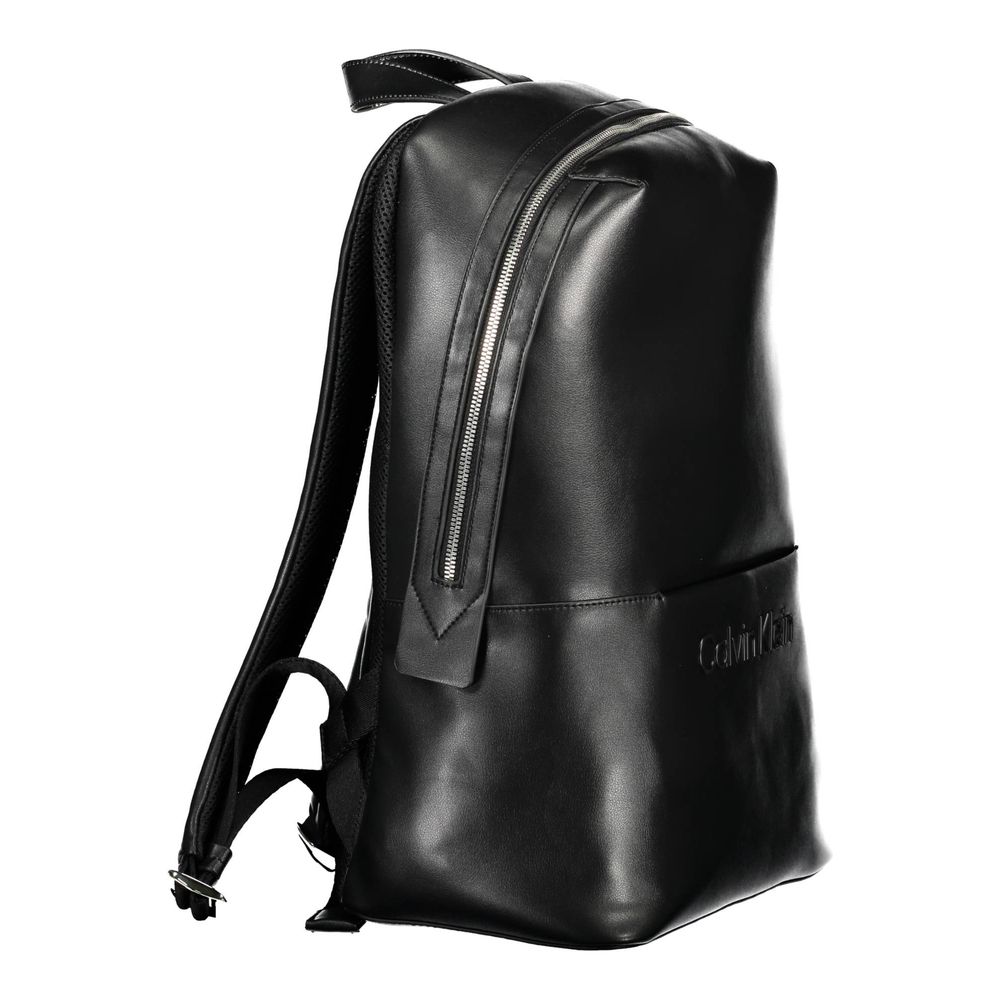 Black Polyester Men's Backpack