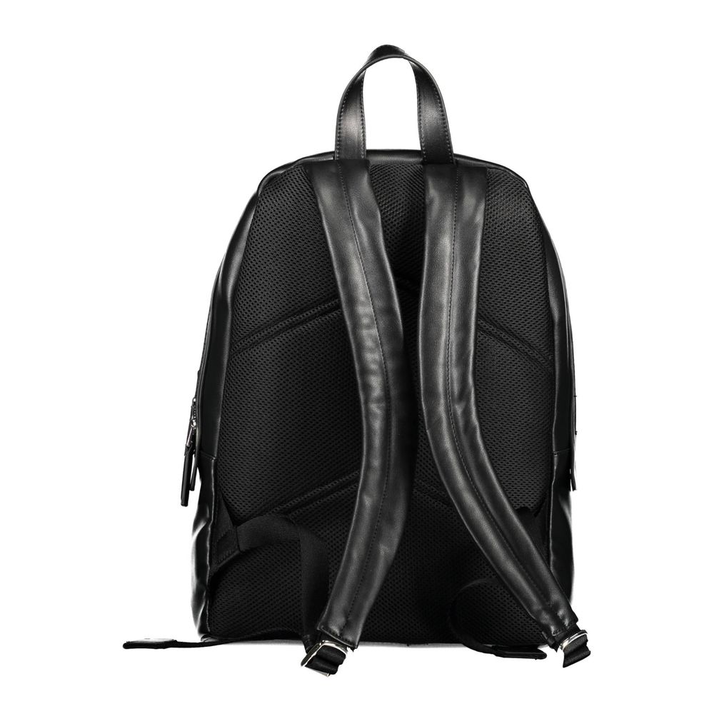 Black Polyester Men's Backpack