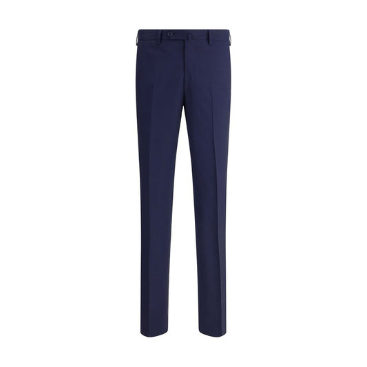 Blue Fleece Wool Dress Pants