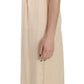 Beige Silk Column Cap Sleeve Gown Dress