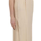 Beige Silk Column Cap Sleeve Gown Dress
