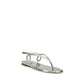 Silver Calf Leather Bos Taurus Flat Sandals