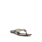 Black Polyurethane Flat Sandals