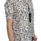 White Musical Instrument Collared Blouse  Shirt