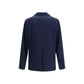 Blue Cotton Full-Length Jacket