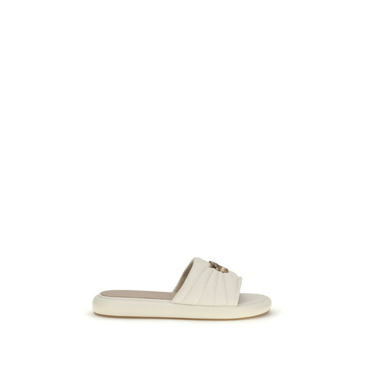 Cream Calf Leather Bos Taurus Flat Sandals