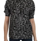 Black Musical Instrument Collared Blouse Shirt