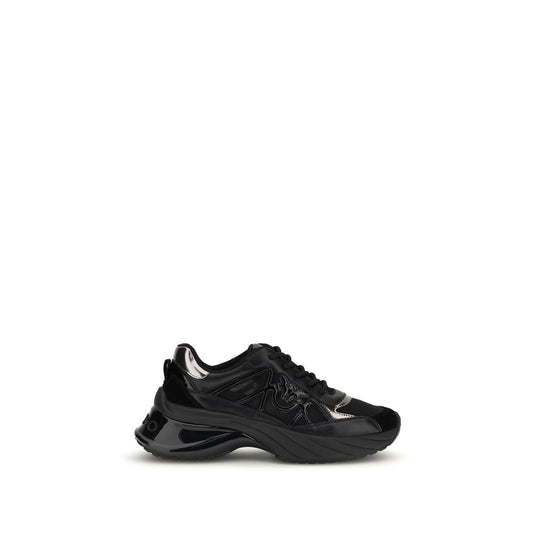 Black Calf Leather Bos Taurus Chunky Sneakers