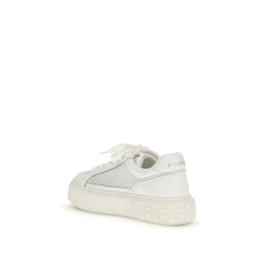 White Calf Leather Bos Taurus Platform Sneakers