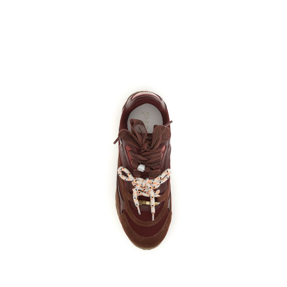 Bordeaux Calf Leather Bos Taurus Chunky Sneakers