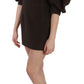Brown Corduroy Bodycon Cotton Mini Dress