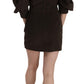Brown Corduroy Bodycon Cotton Mini Dress