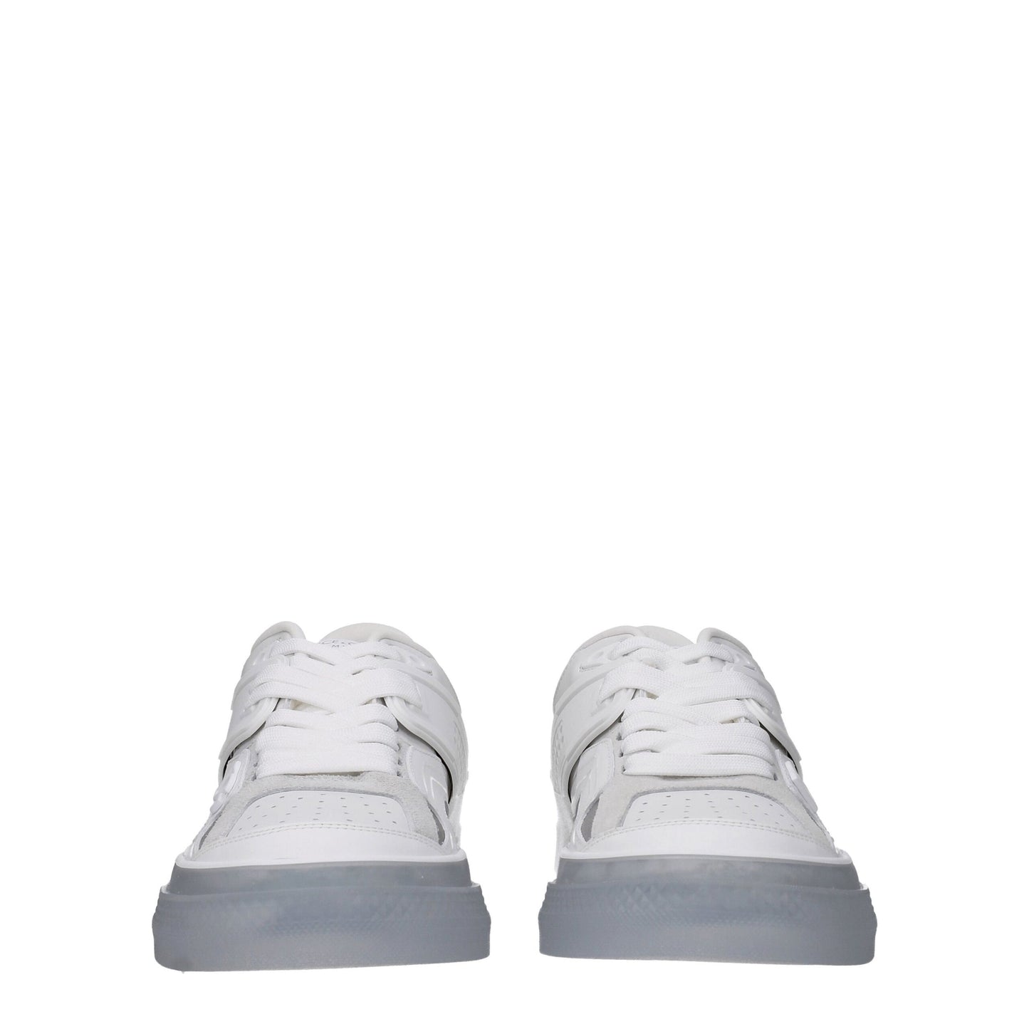White Leather Low Top Sneakers
