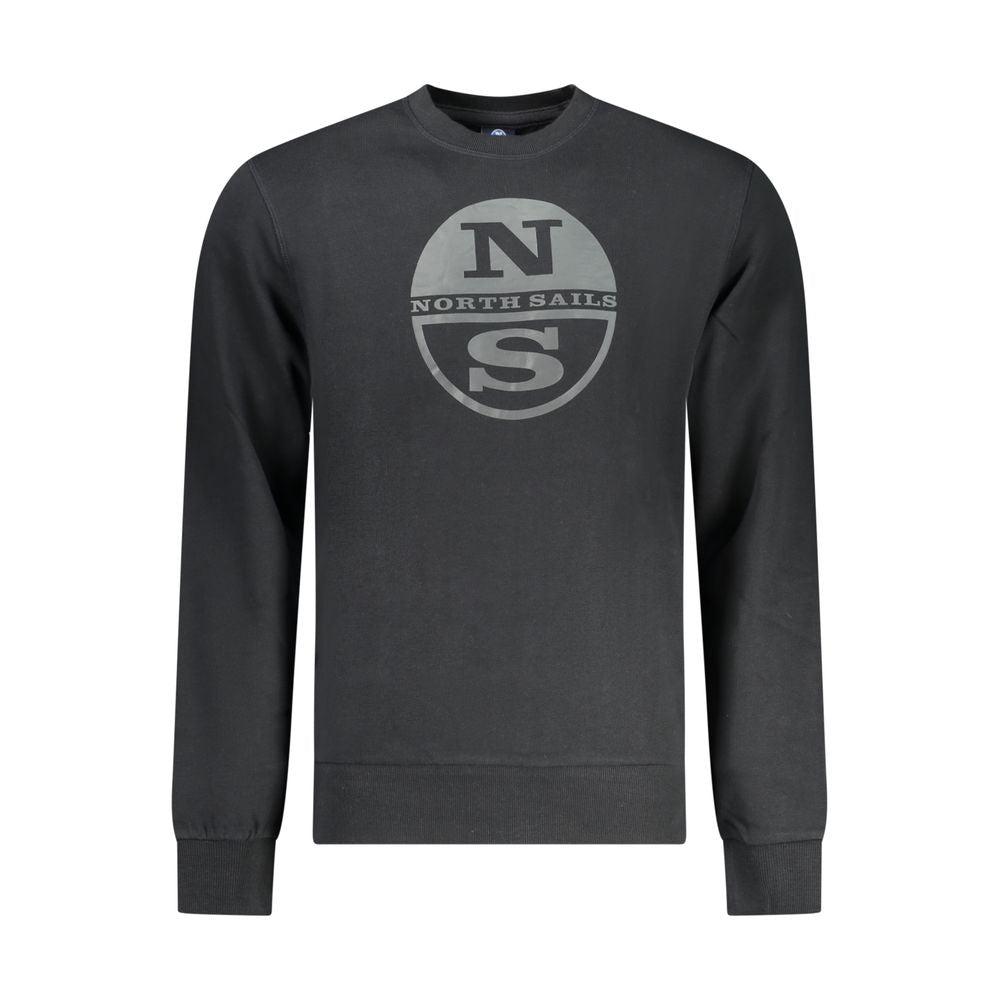 Black Cotton Men Sweatshirt