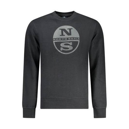 Black Cotton Men Sweatshirt