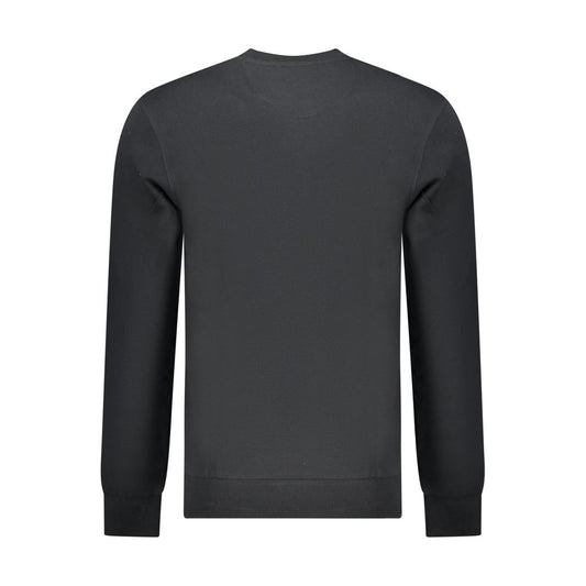 Black Cotton Men Sweatshirt