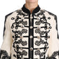 White Wool Black Floral Baroque Jacket