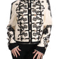 White Wool Black Floral Baroque Jacket