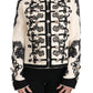 White Wool Black Floral Baroque Jacket