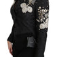 Black Jacquard Crystal Floral Jacket