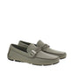 Gray Calfskin Slip-On Loafers