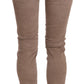 Brown Low Waist Slim Fit Skinny Pants