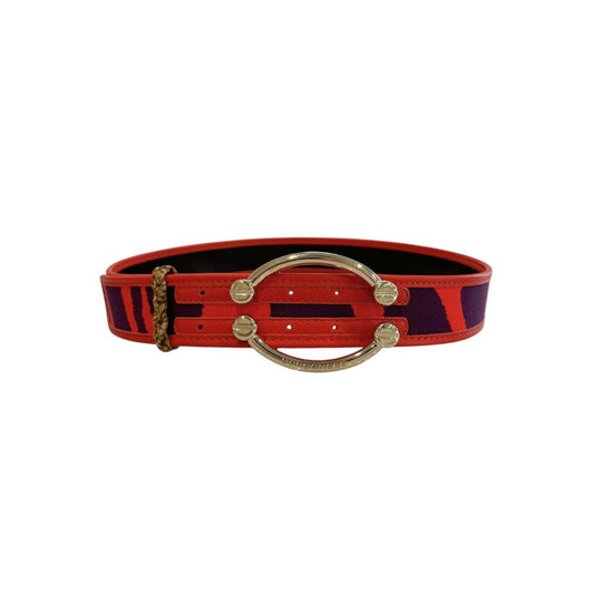 Orange Leather Women Belt