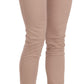 Brown Low Waist Slim Fit Skinny Cotton Pants