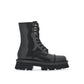 Black Calfskin Lace-Up Boots