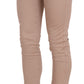 Brown Low Waist Slim Fit Skinny Cotton Pants