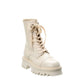 White Calfskin Lace-Up Boots