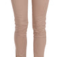 Brown Low Waist Slim Fit Skinny Cotton Pants