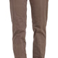Brown Low Waist Straight Cut Trouser Pant