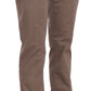 Brown Low Waist Straight Cut Trouser Pant