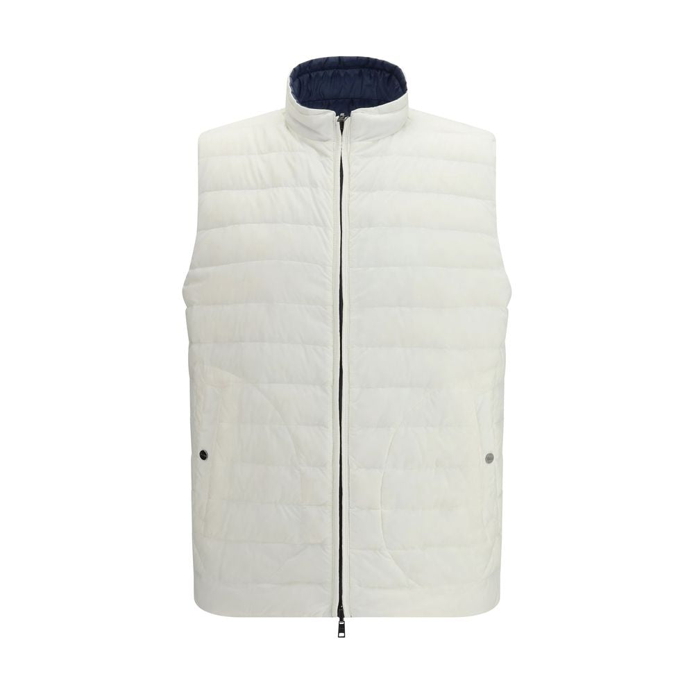 White Polyamide Sleveless Jacket
