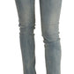 Light Blue Washed Mid Waist Skinny Denim Jeans