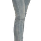 Light Blue Washed Mid Waist Skinny Denim Jeans