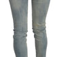 Light Blue Washed Mid Waist Skinny Denim Jeans