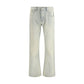 Cream Cotton Bootcut Jeans